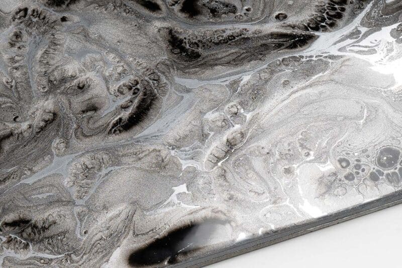 Metallic PLATINUM SILVER & JET BLACK - Epoxy Resin for Surfaces