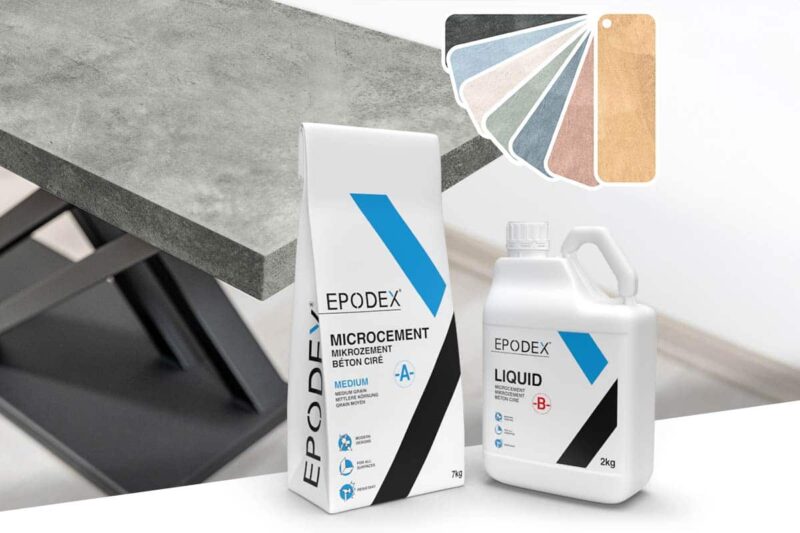Microcement set for furniture