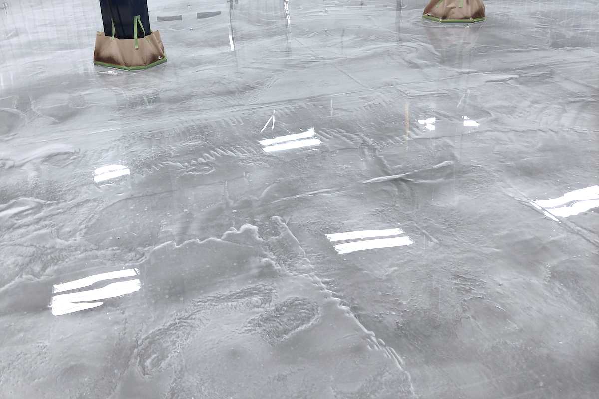 Silver metallic deals epoxy floor