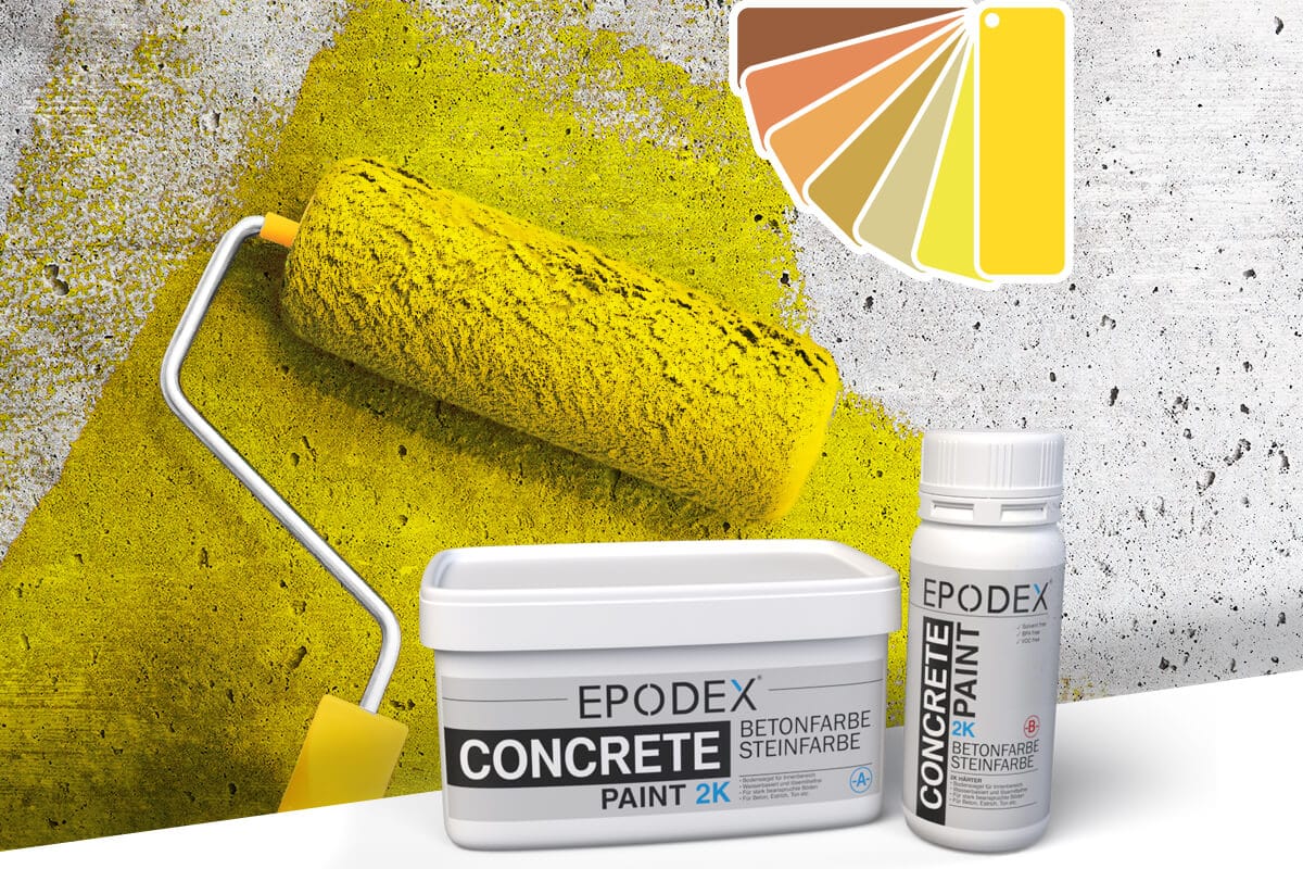 2K Betonfarbe / Steinfarbe in Gelb und Orange von EPODEX kaufen