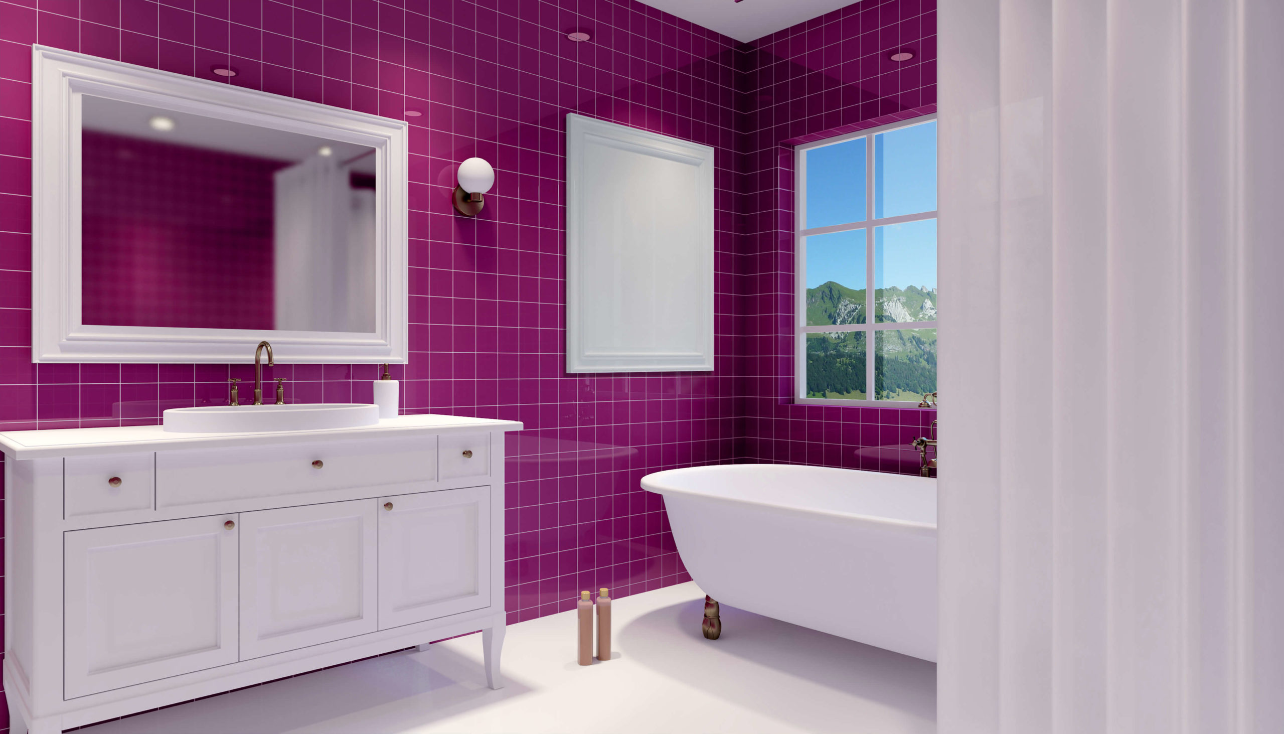 Tegelverf Paarse en roze kleuren TILE PAINT 1K EPODEX Nederland
