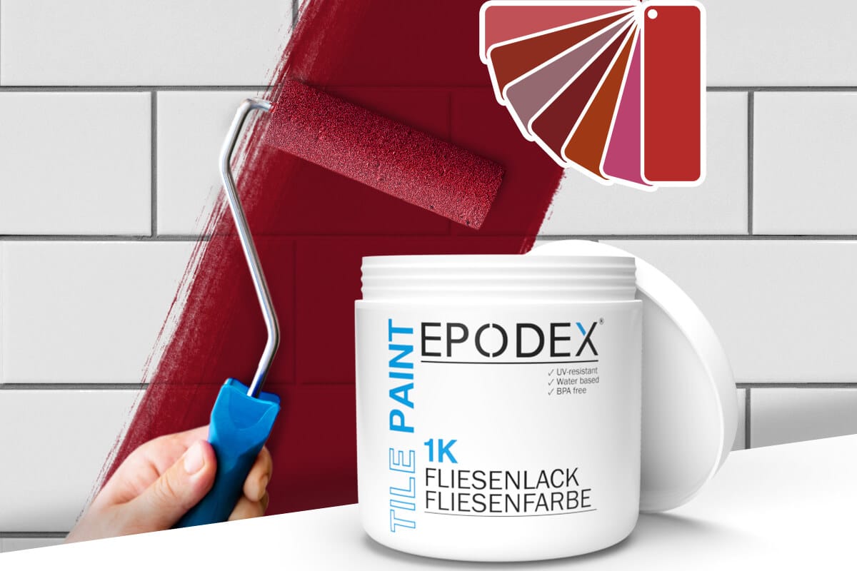 Fliesenfarbe 1K | Fliesenlack 1K | Rote Farben | TILE PAINT 1K - EPODEX