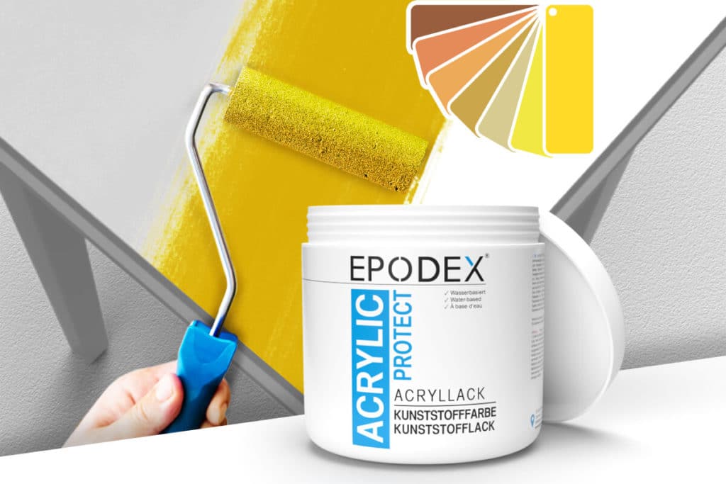 acryllack kunststofffarbe gelb