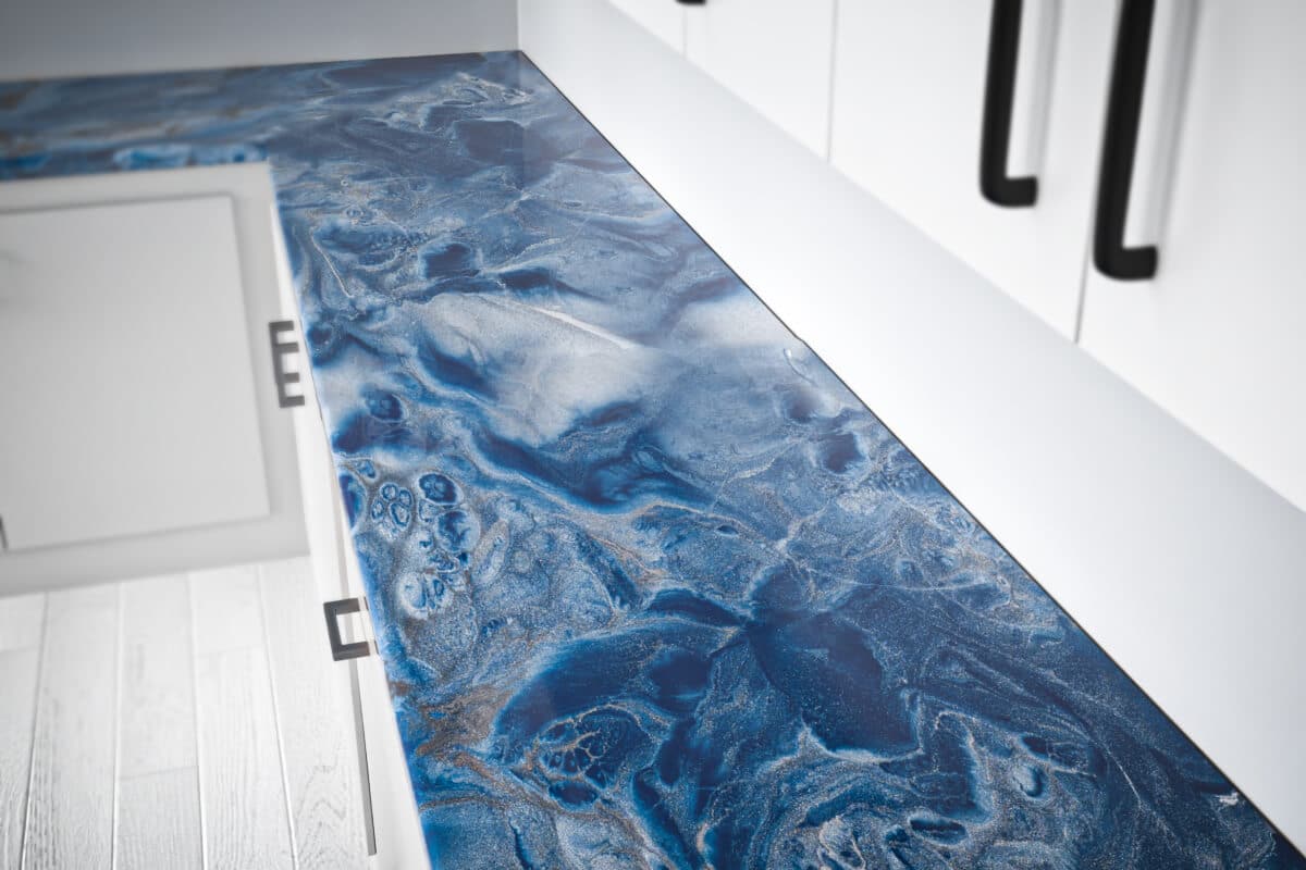 Table resine epoxy bleu transparente FRENCH EPOXY