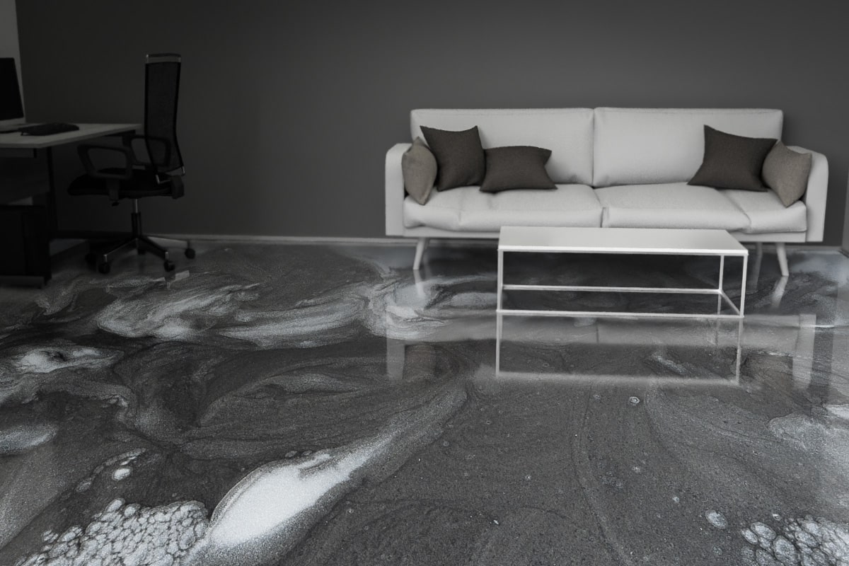 pearl white epoxy concrete floor