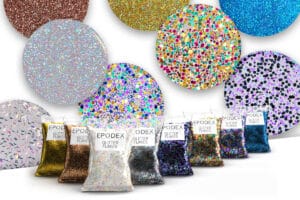 Prøvesæt farvepigmentere Glitterflager | 8 farver