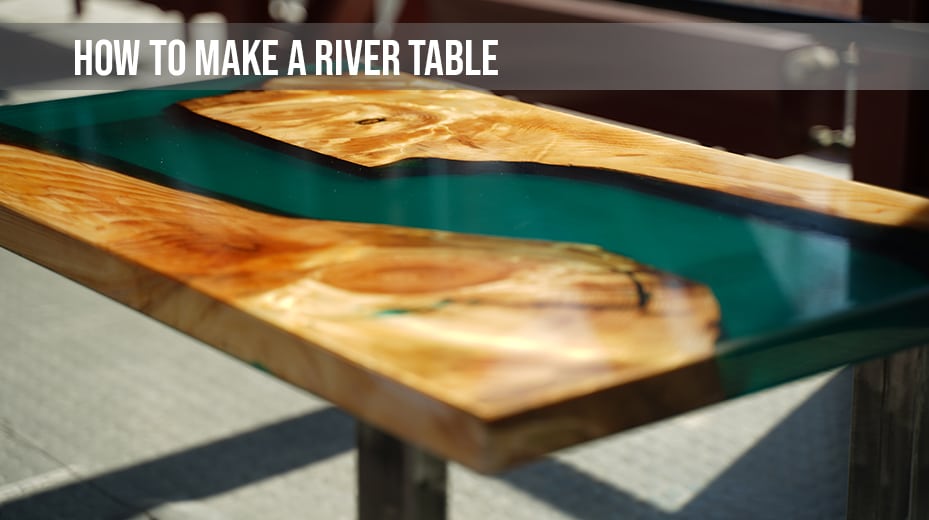 Plywood shop river table