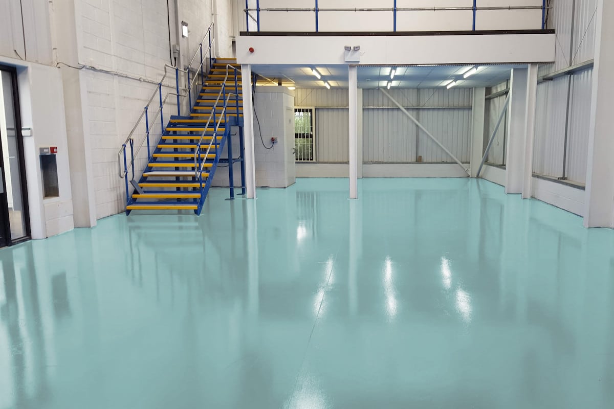 Metallic PLATINUM SILVER & AZURE BLUE - Epoxy Floor to Pour on