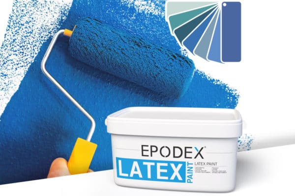 latex paint wall epodex blau