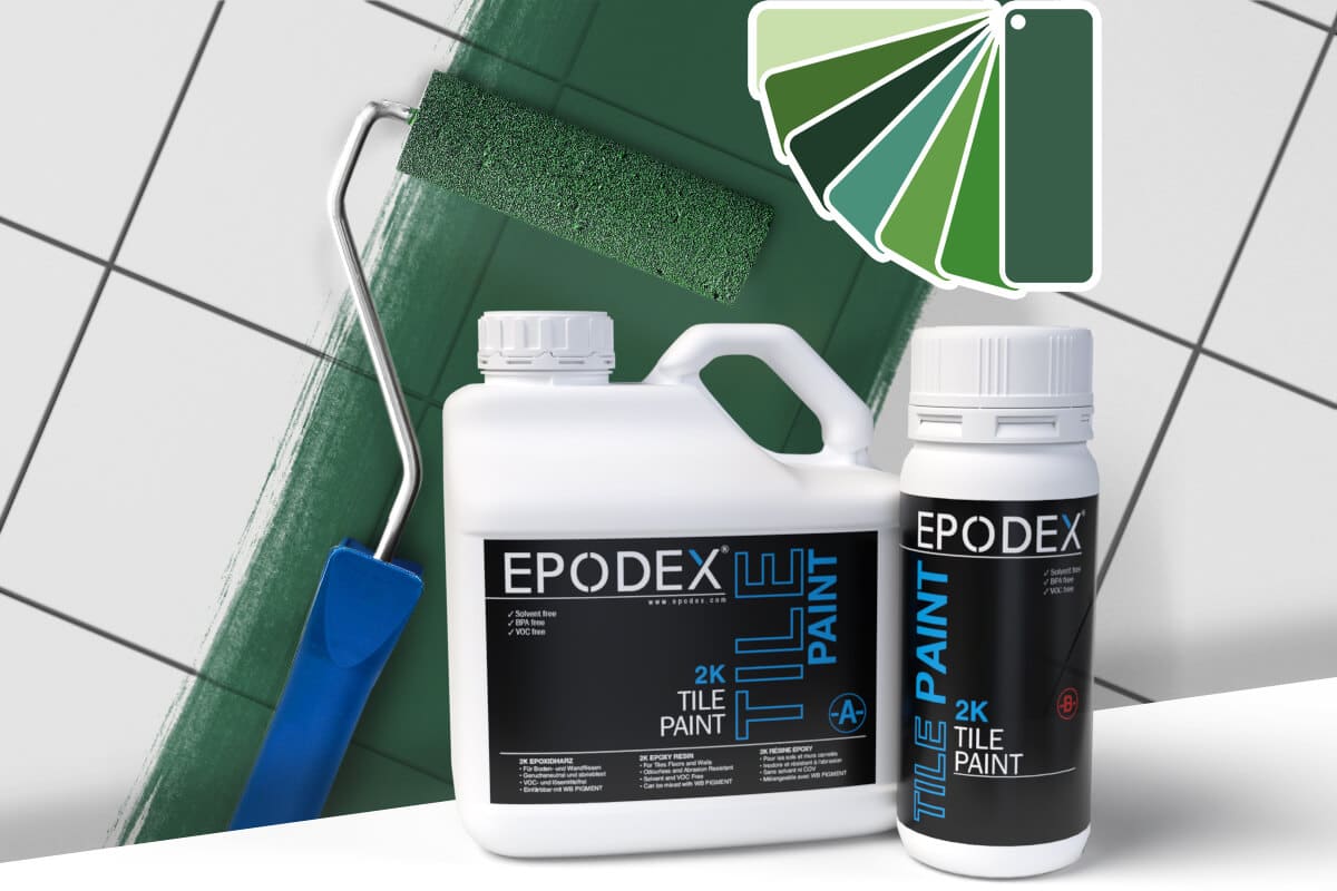 TILE PAINT 2K Green Colours EPODEX United Kingdom