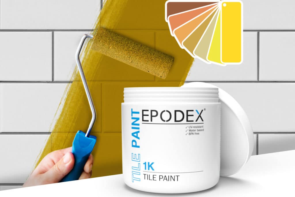 tile paint wall gelb