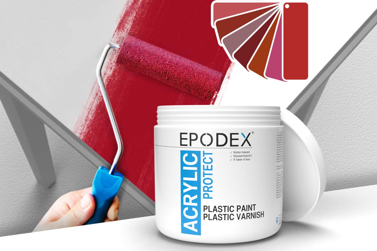 Plastic Paint Plastic Varnish Red Colours EPODEX United Kingdom