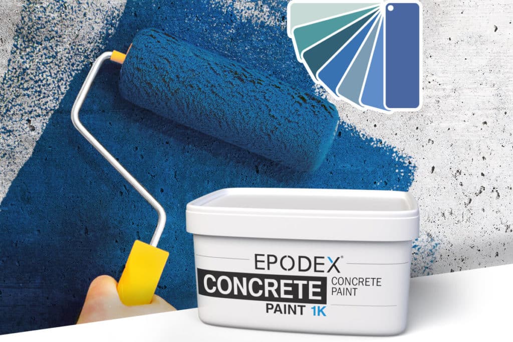 concrete paint blau