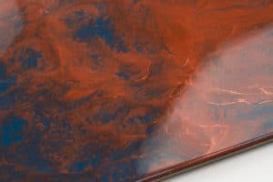 Metallic BRONZE RED & AZURE BLUE – Epoxy Floor to Pour on 1,5mm