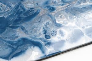 Metallic PLATINUM SILVER & AZURE BLUE – Epoxy Floor to Pour on