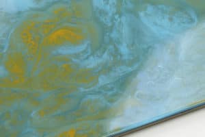 Metallic OLYMPIC BLUE & OCHRE YELLOW – Epoxy Resin for Surfaces