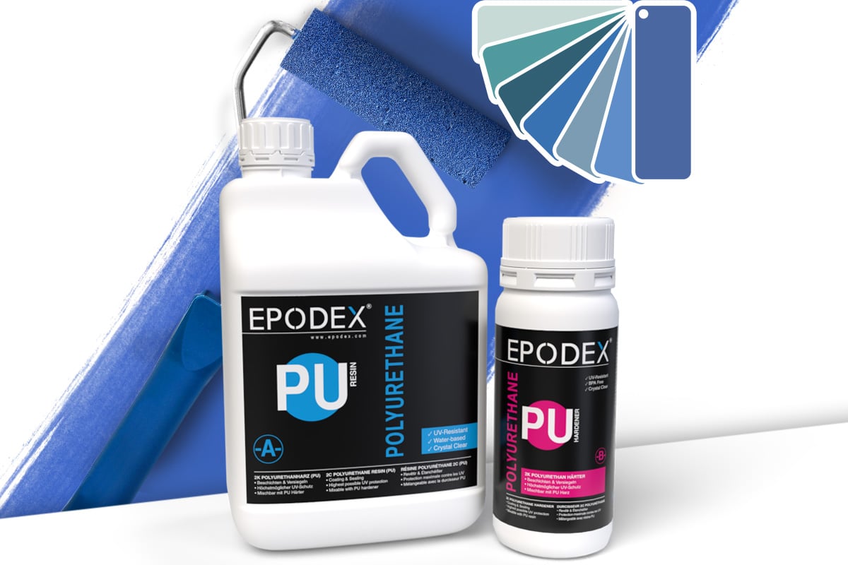 2K Polyurethane Resin in Gloss and Matt Finishes Blue Colours