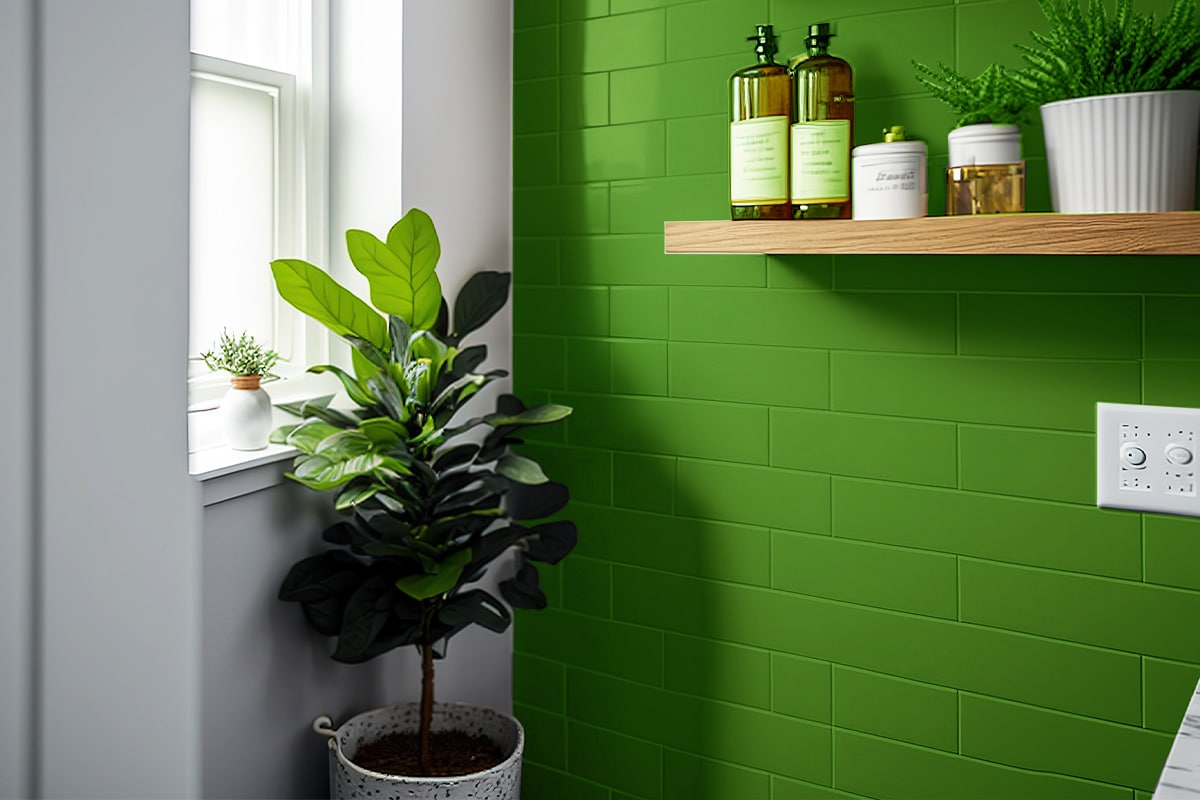 fliesenfarbe bad grasgruen tile paint