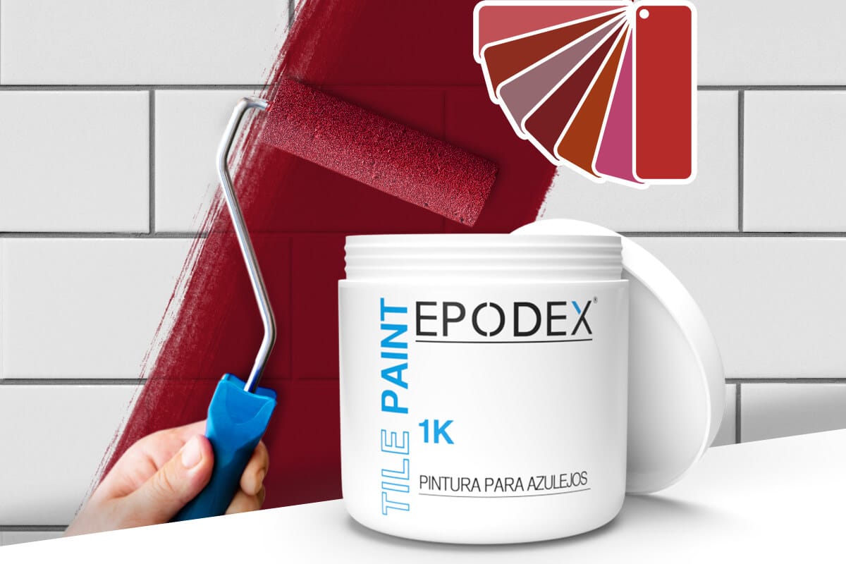 Pintura para azulejos 1K  Colores rojos - Epodex - España