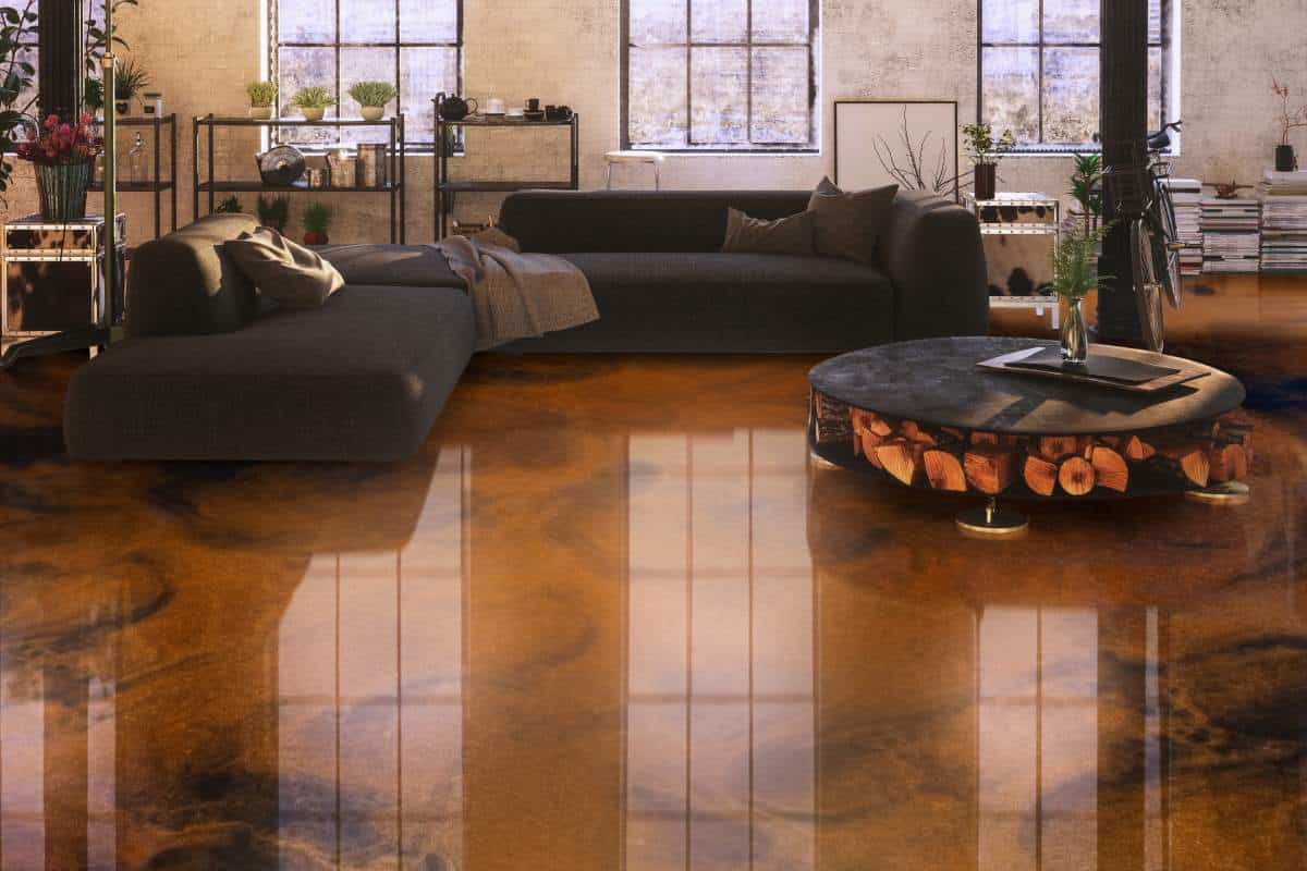 epoxidharzboden epoxy floor flame copper darkbrown