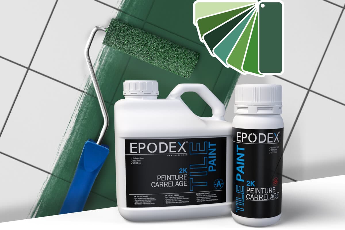 Peinture pour carrelage 2K  Couleurs vertes - Epodex - France