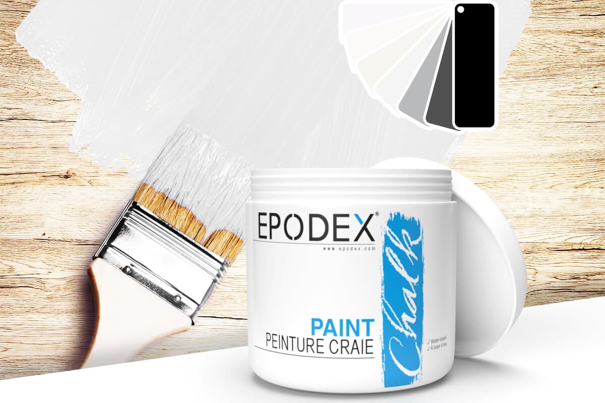 peinture craie chalk paint epodex schwarz weiss