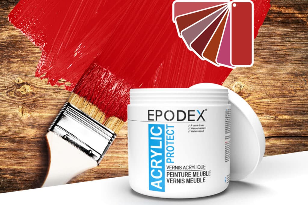 acryllack peinture meuble rot 2