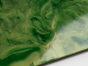 Metallic OLIVE GREEN & VERT MOUSSE – Résine sol y compris apprêt