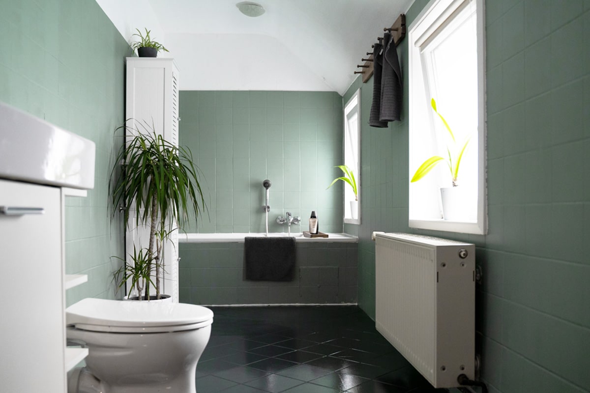 tile paint bathroom sage white