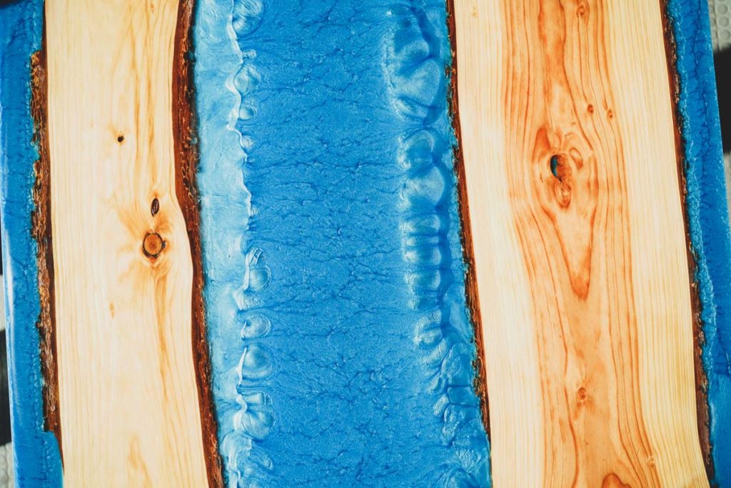 epoxy tafel blue kleur rivertable