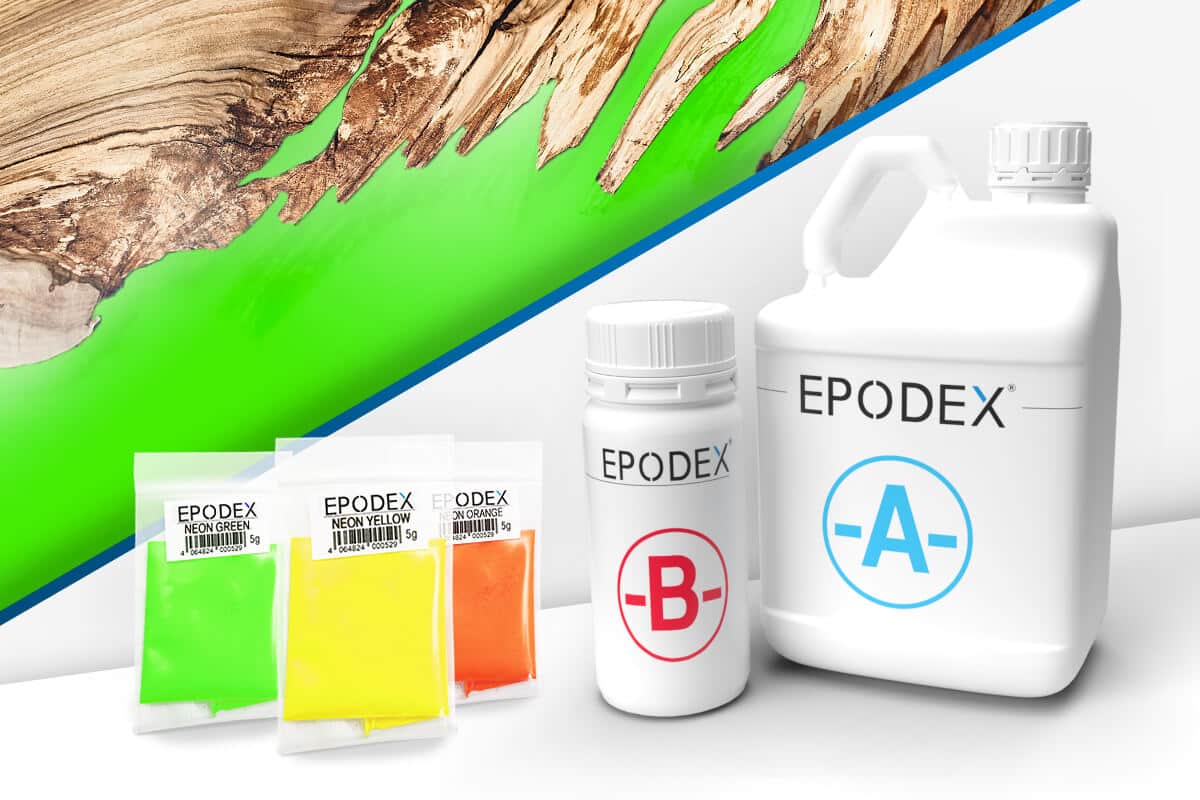 resine epoxy bois couleur neon