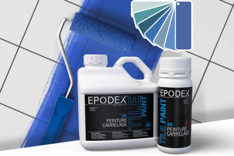 carrelage peinture tile paint blau