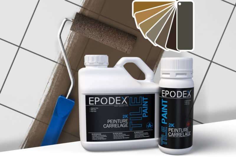 carrelage peinture tile paint brown