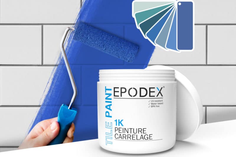 peinture carrelage tile paint blau