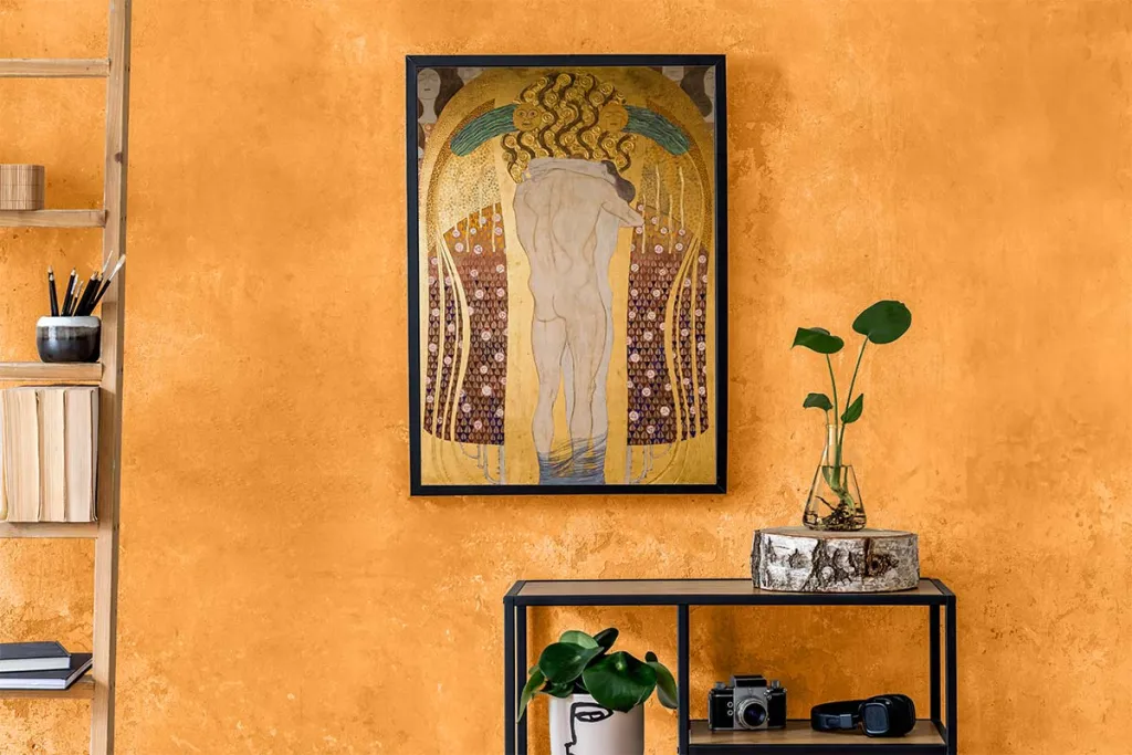 Mur Béton ciré orange pastel