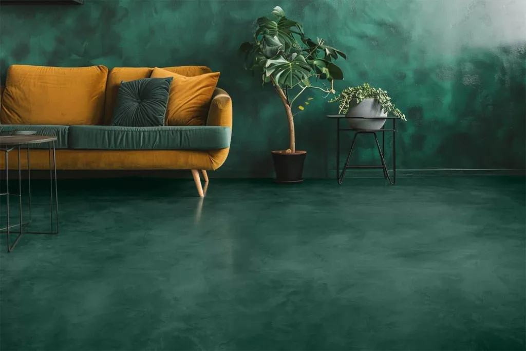 Mikrocementové podlahy machovo-zelená 