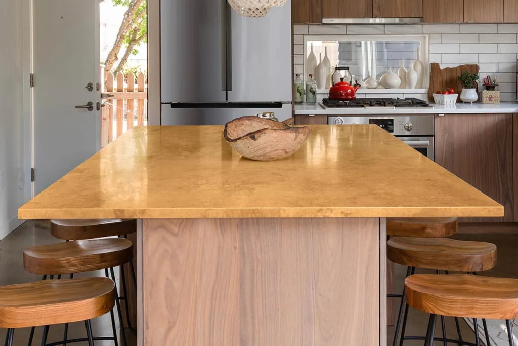 Microcement furniture ochre brown Microcement furniture ochre brown