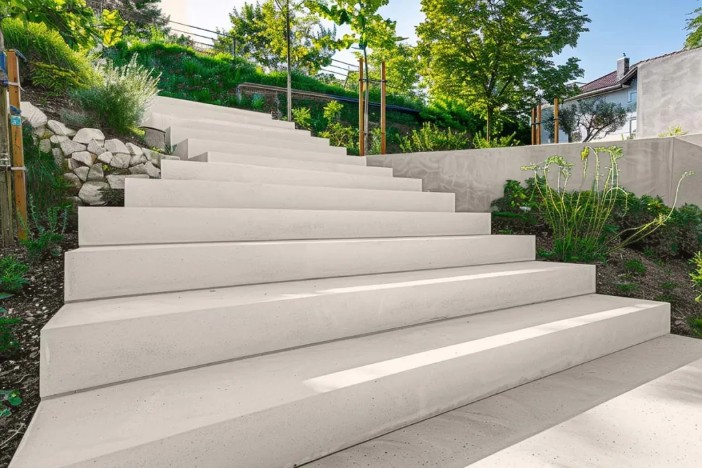 Mikrocement ściana schody kamienne