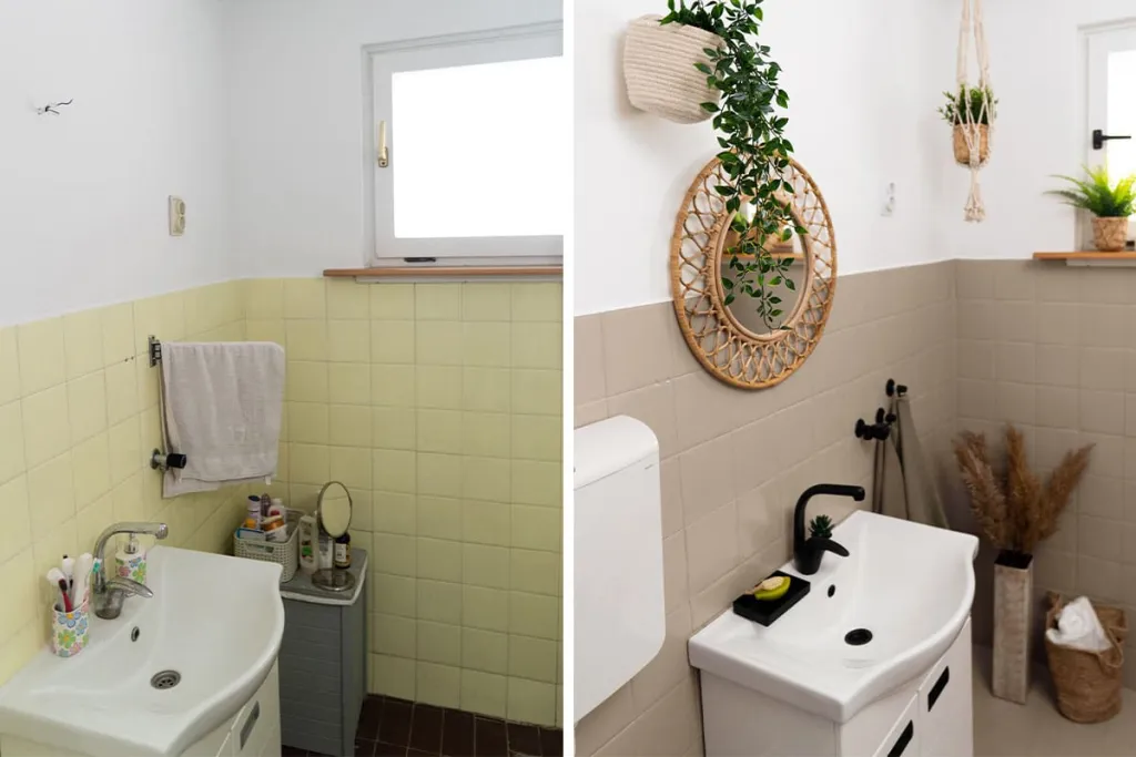 Fliesenfarbe badezimmer vorher nachher cappuccino Fliesenfarbe badezimmer vorher nachher cappuccino