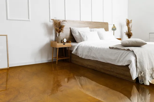 Epoxid Kunstharzboden flame kupfer