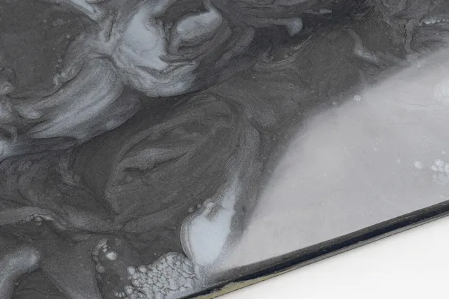 satin grey & pearl white- harzboden zum aufgießen Epoxid Kunstharz satin grau perle