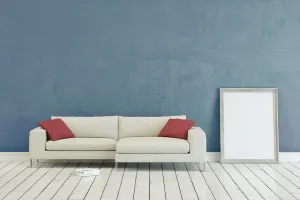Peinture béton bleu pastel