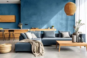 Mur Béton ciré bleu azur EPODEX