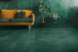 Mikrocementové podlahy machovo-zelená 