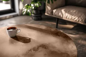 Béton ciré sols meubles nougat