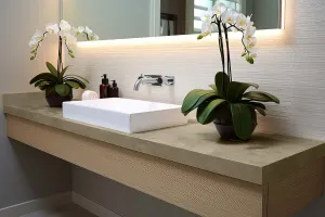 Béton ciré sols meubles olive