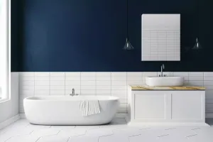 Peinture pour béton salle de bain bleu azur