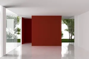 Betonfarbe wand feuerrot 