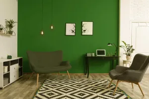 Betongfärg vägg gräsgrön  